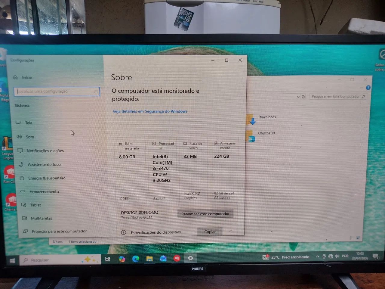 Pc game Intel core i5 terceira geração funcionando super bem 