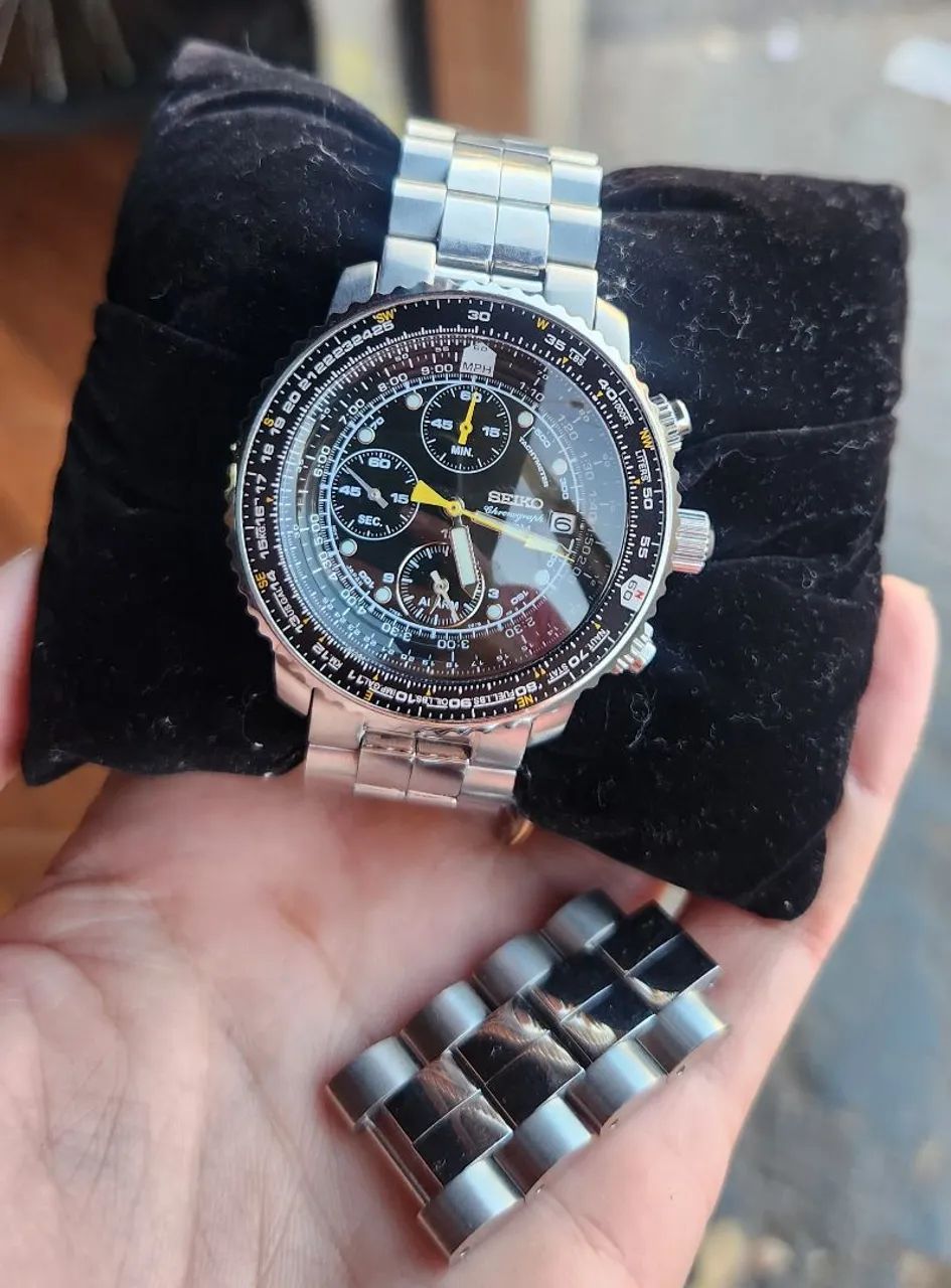 Relógio Seiko Flightmaster SNA411 Chronograph Watch - Foto 2