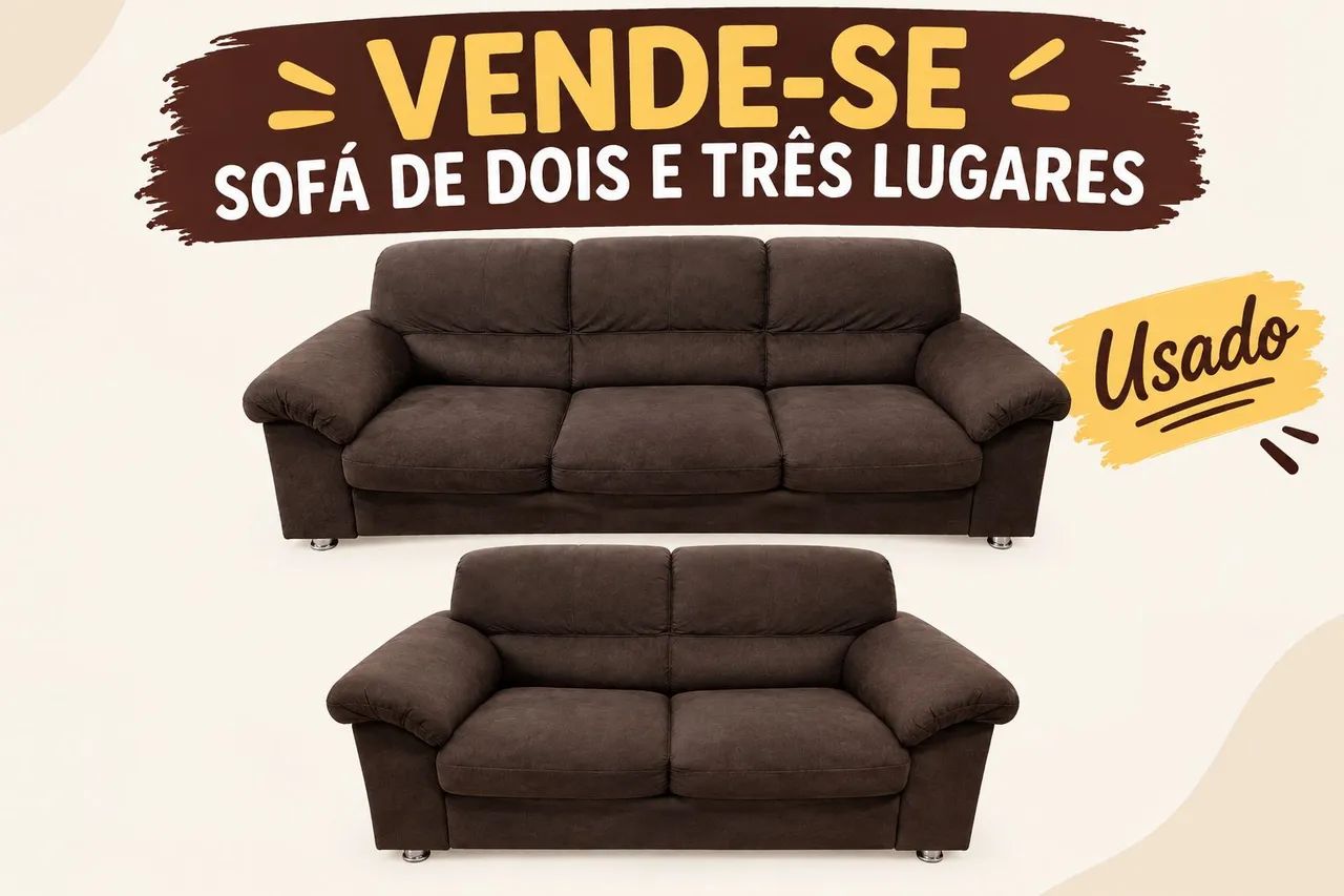 Sofá de 2 e 3 Lugares usado