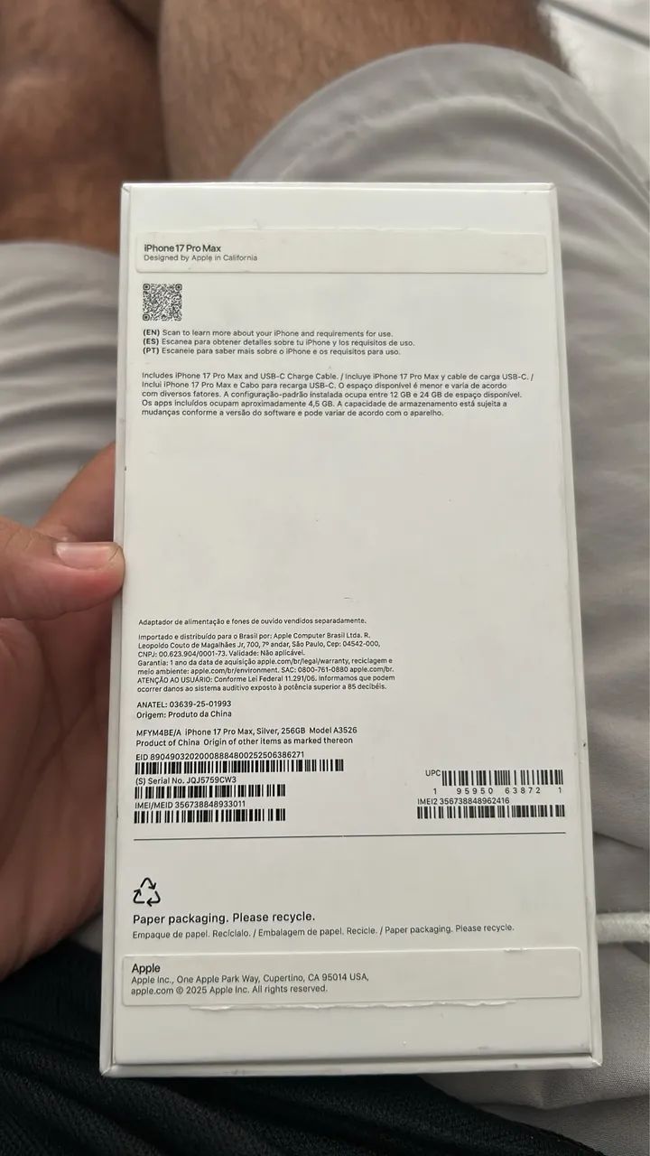 iPhone 17 pro max 256gb ativado 03/08 zerado - Foto 3
