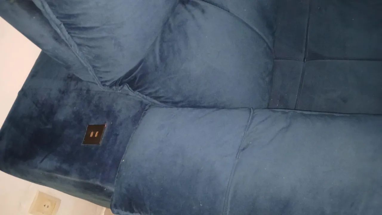 Sofá 4 lugares azul  - Foto 3