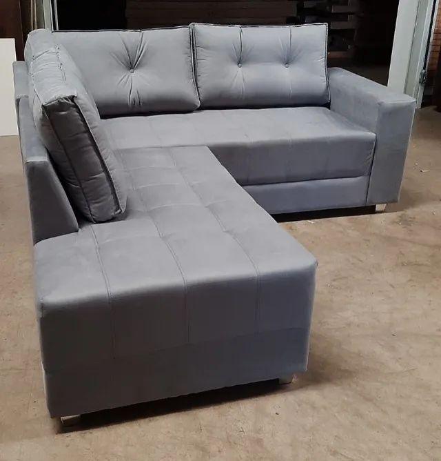 Sofá Canto 2Módulos 2.00x2.20M Tecido Veludo. Protudo Novo Direto de Fábrica P/Sua Casa. - Foto 4