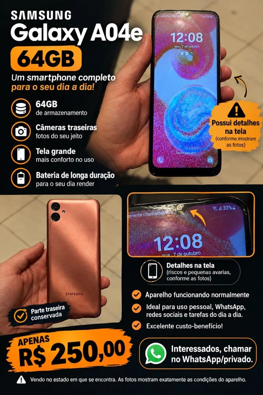 VENDA DE APARELHO SMARTPHONE A04E