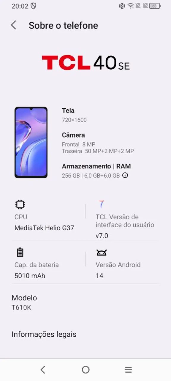 Celular em ótimo estado marca TCL 256 gigas  - Foto 4