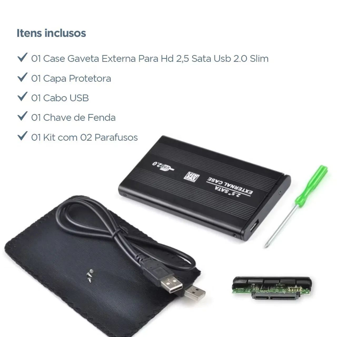 Case Hd Externo Sata 2.5 Notebook Usb 2.0 3.0 - Foto 4