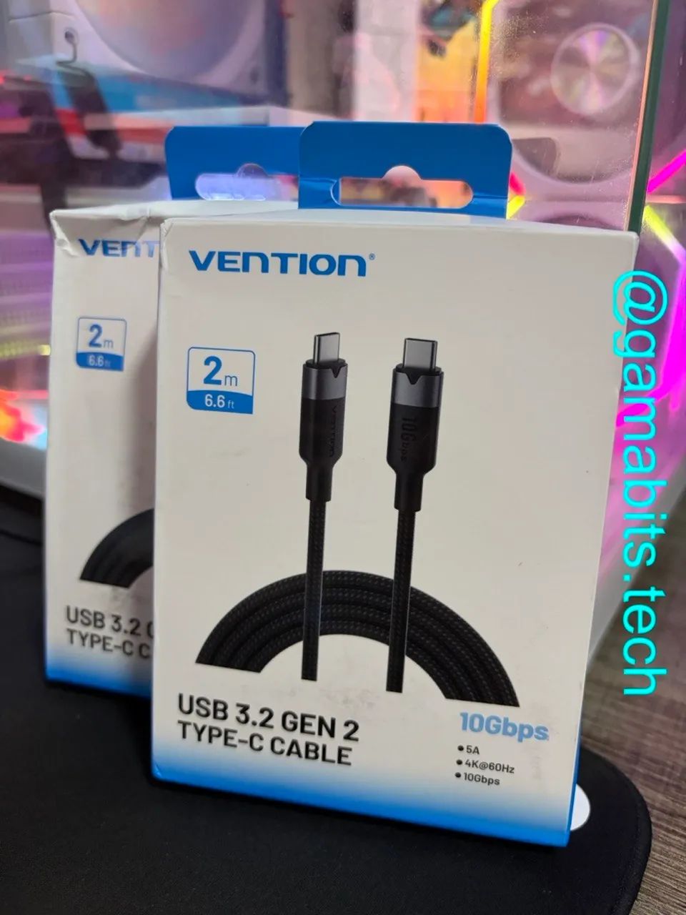 Cabo Vention USB-C USB 3.2 10Gbps 100W 4K60Hz 2M - Foto 3