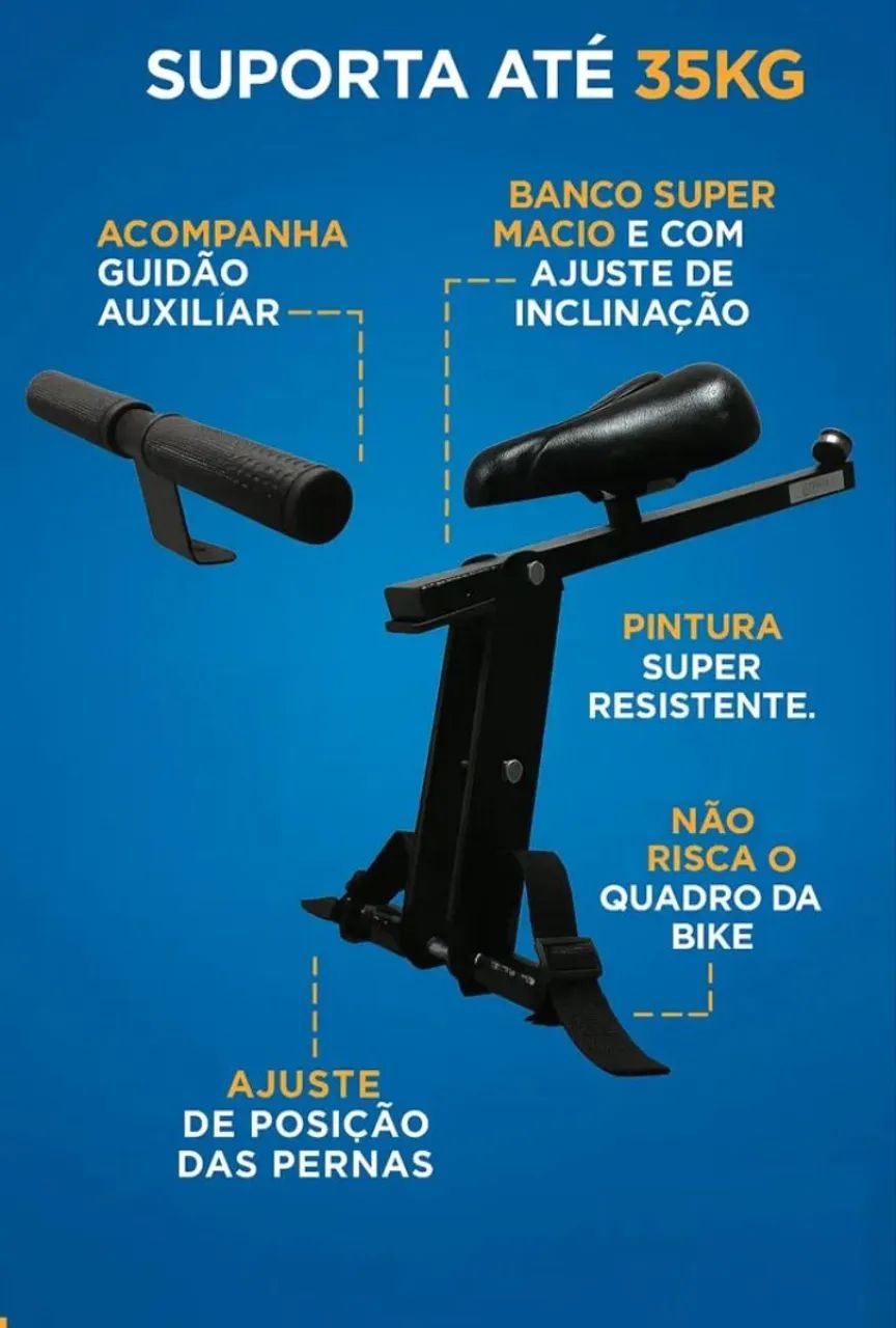 Cadeirinha de bicicleta com guidão - Foto 2