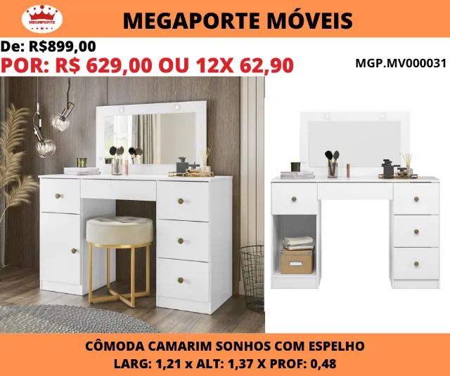 Penteadeira Camarim com Led