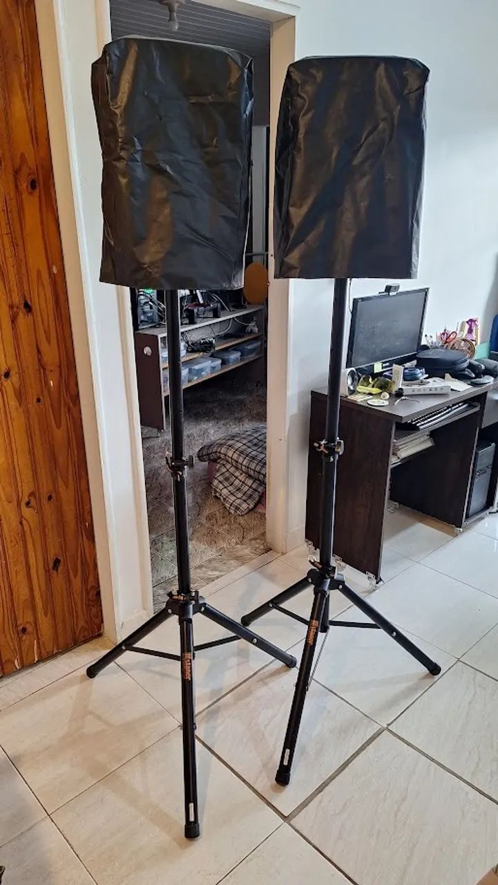 Kit 2 caixas amplificadas Staner SR110A c/ tripé original - Foto 4
