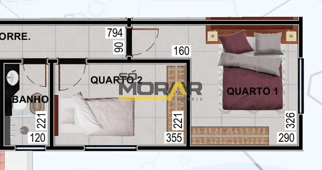 APARTAMENTO LINEAR COM 2 QUARTO E 1 VAGA DE GARAGEM NO BAIRRO - Foto 3