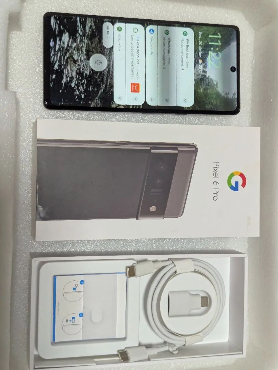 Celular Google Pixel 6 pro 128gb stormy Black com detalhe