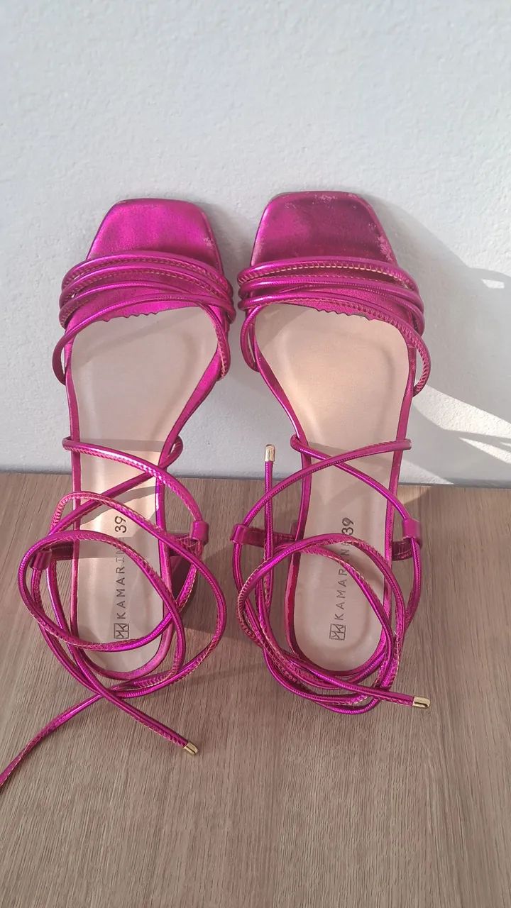  Imperdivel Sandália Salto Rosa - Foto 5