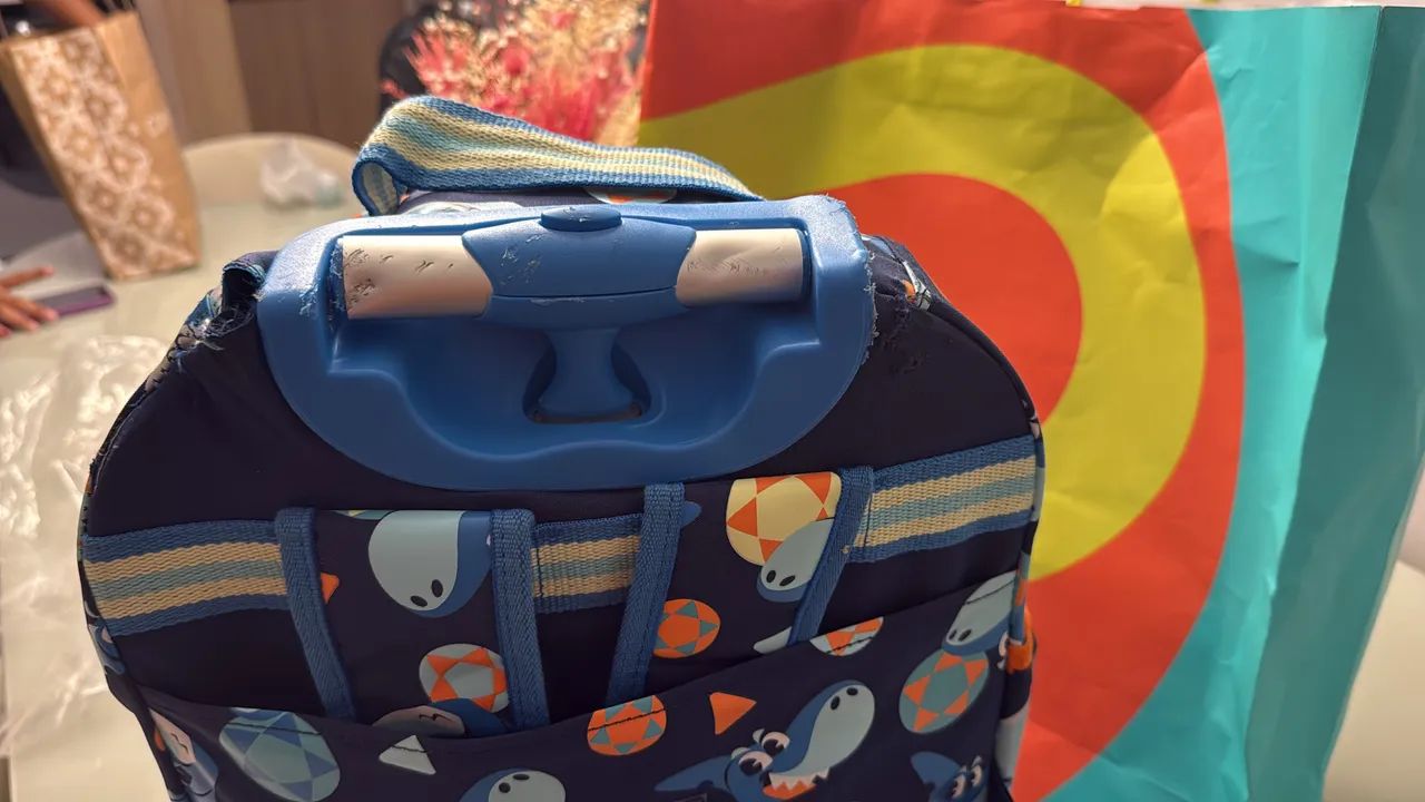 Bolsa Puket escolar com Rodinha Grande Tubarão Futevôlei - Foto 3