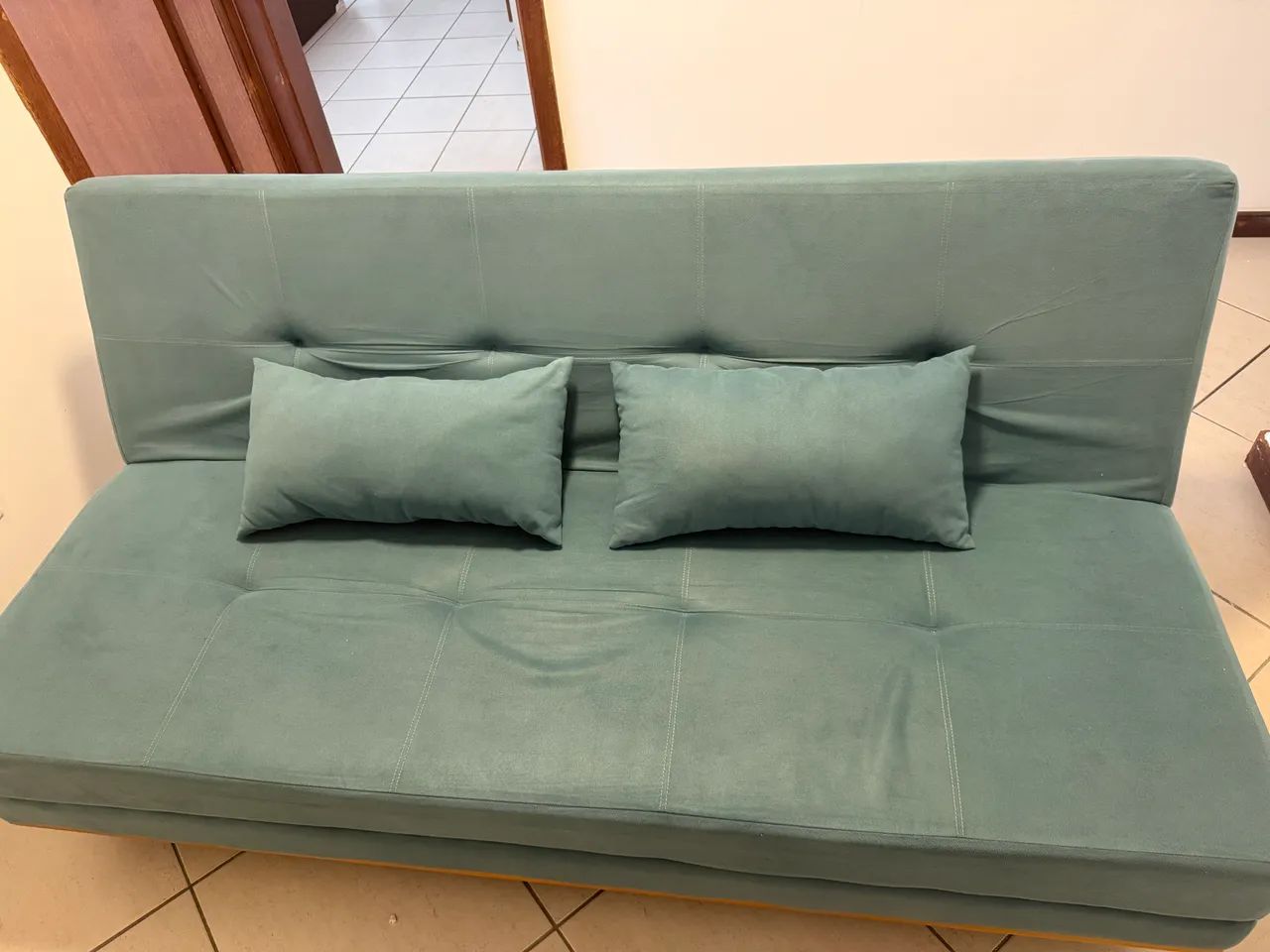 Sofá-cama Verde Água em perfeito estado - Foto 2
