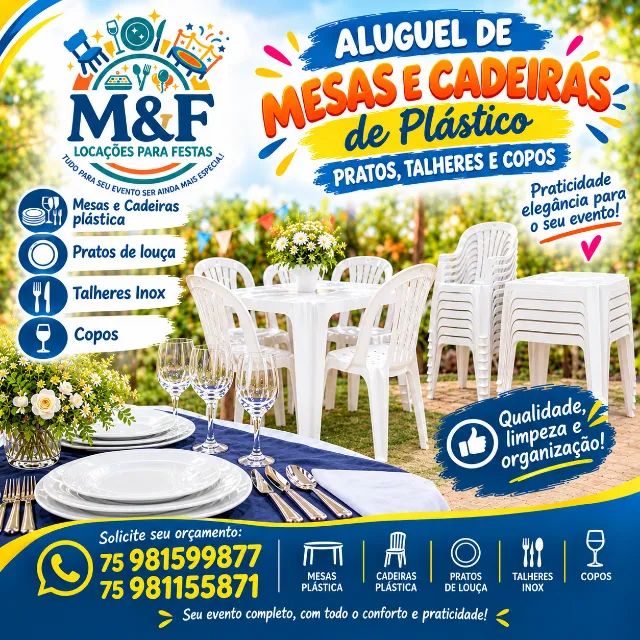 Mesas e Cadeiras para locação - Foto 2