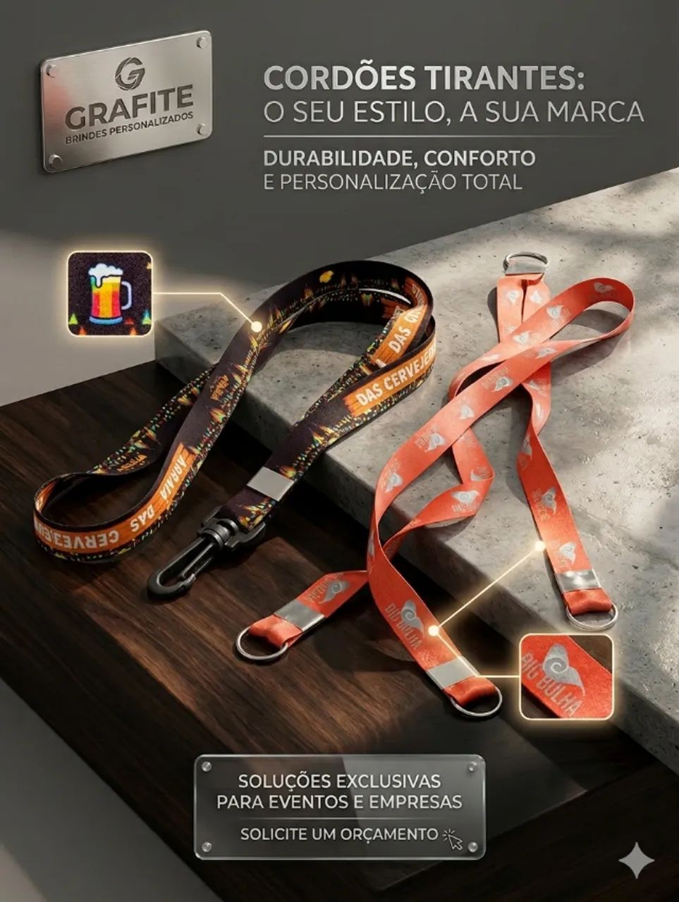 Cordão tirante personalizado com sua marca!!