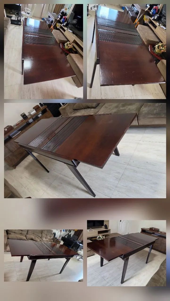 Mesa de Jantar Retrátil Extensível Madeira Maciça  - Foto 3