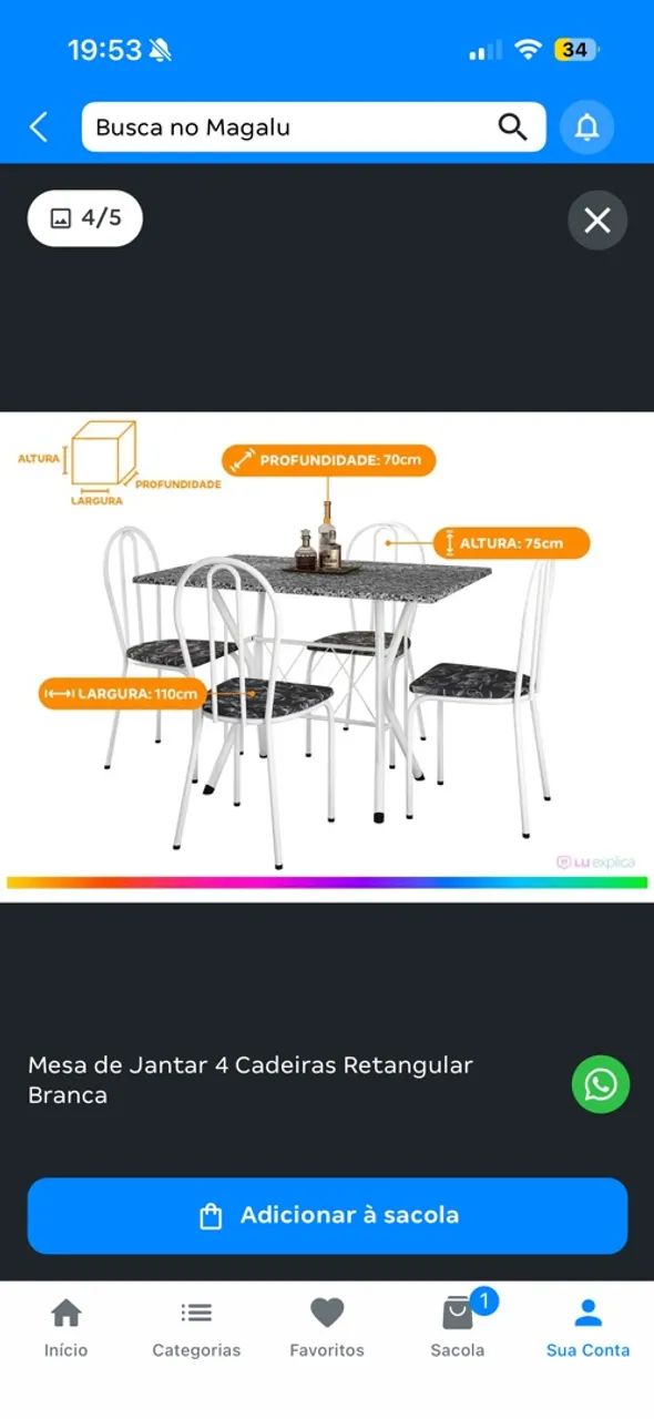 Mesa com 4 cadeiras 