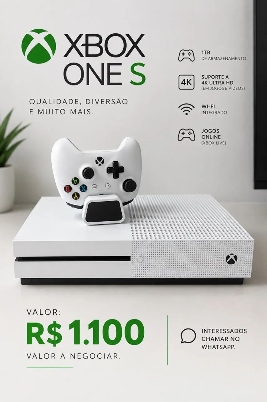 VENDO XBOX ONE S - BRANCO