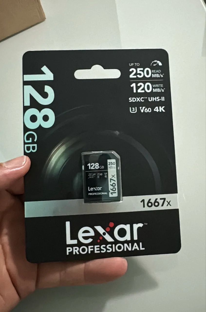 Cartao de Memória SD Lexar 128GB V60 Novo Original