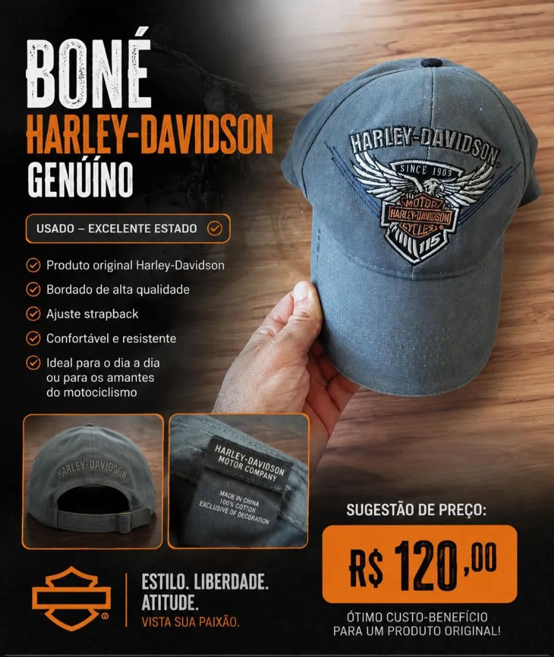 Boné Harley-Davidson Original - Usado