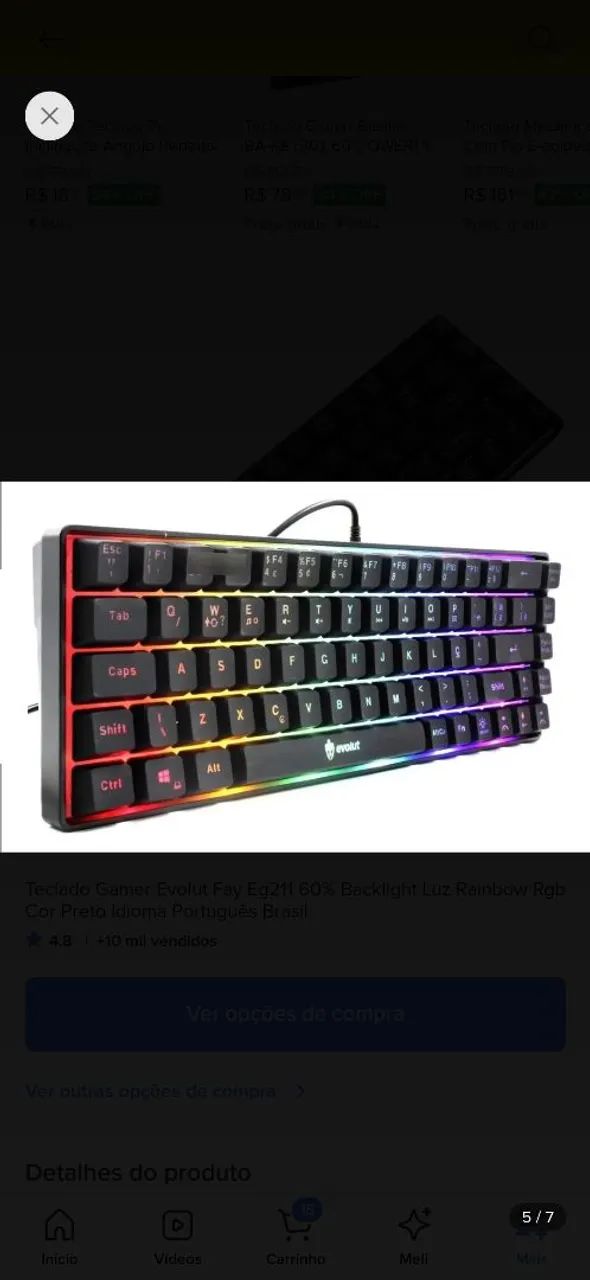 Teclado semi mecânico rgb - Foto 3