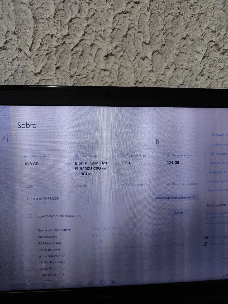 Notebook Dell i5 16GB ram placa NVidia  - Foto 3