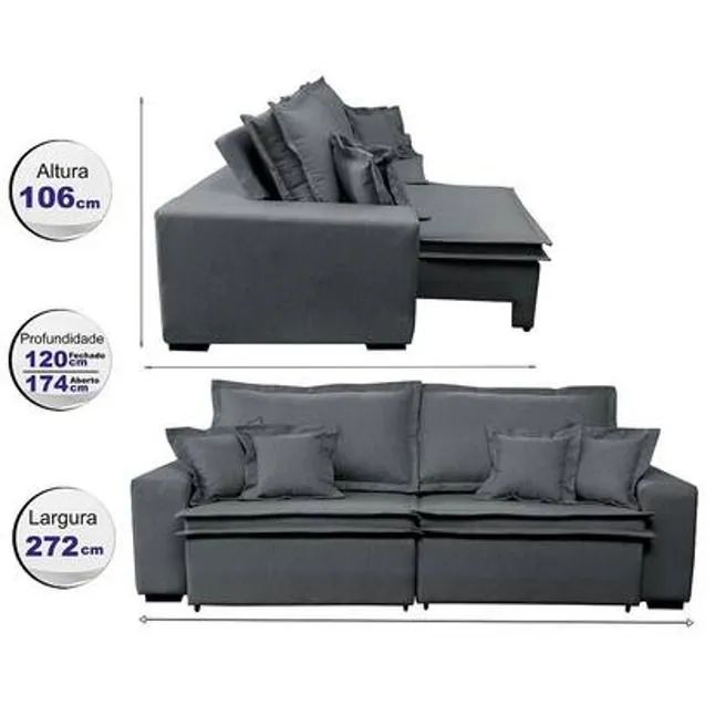 Sofá 4 lugares,  cama in box