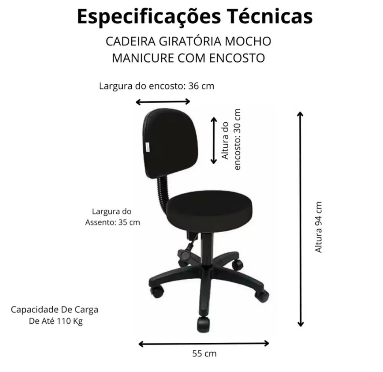 Mocho ergométrico preto - Foto 2