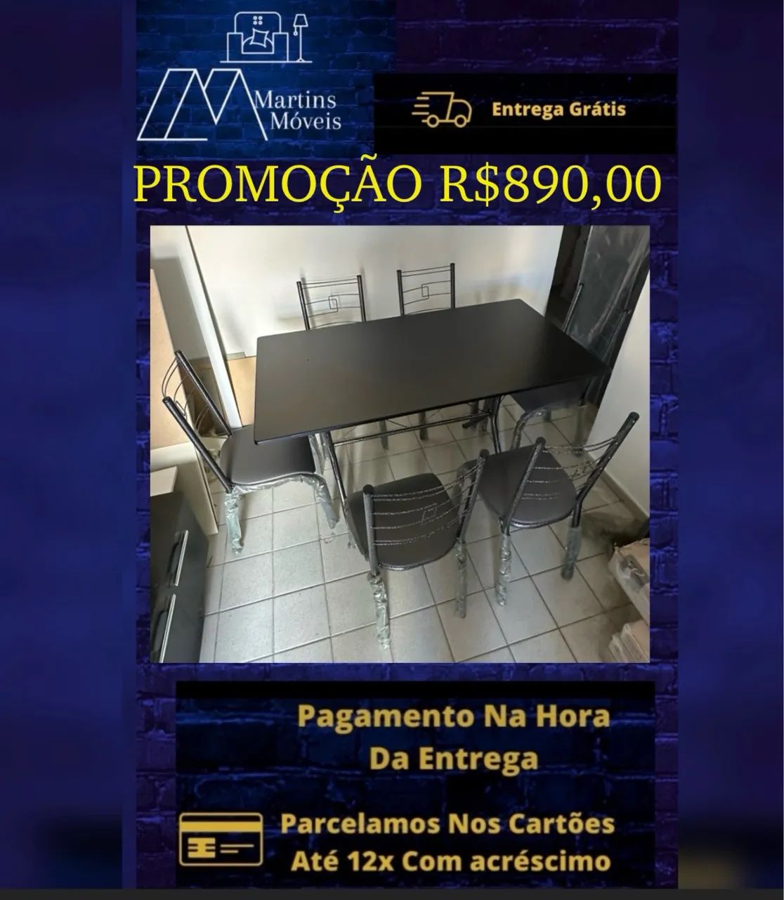 GRANDE PROMOÇÃO* CONJUNTO DE MESA 06 CADEIRAS  ENTREGA GRÁTIS ACEITA CARTÃO