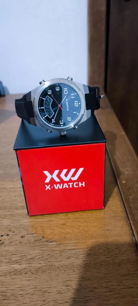 Relógio X-watch Masculino Anadigi Prateado