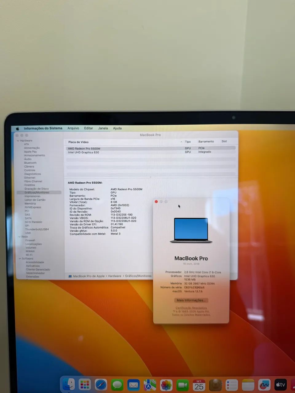 MacBook Pro 16 i7 32GB 1TB Radeon Pro 5500M 8GB - Notebooks