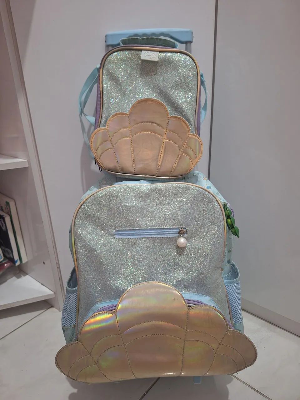 Mochila escolar de carrinho feminina