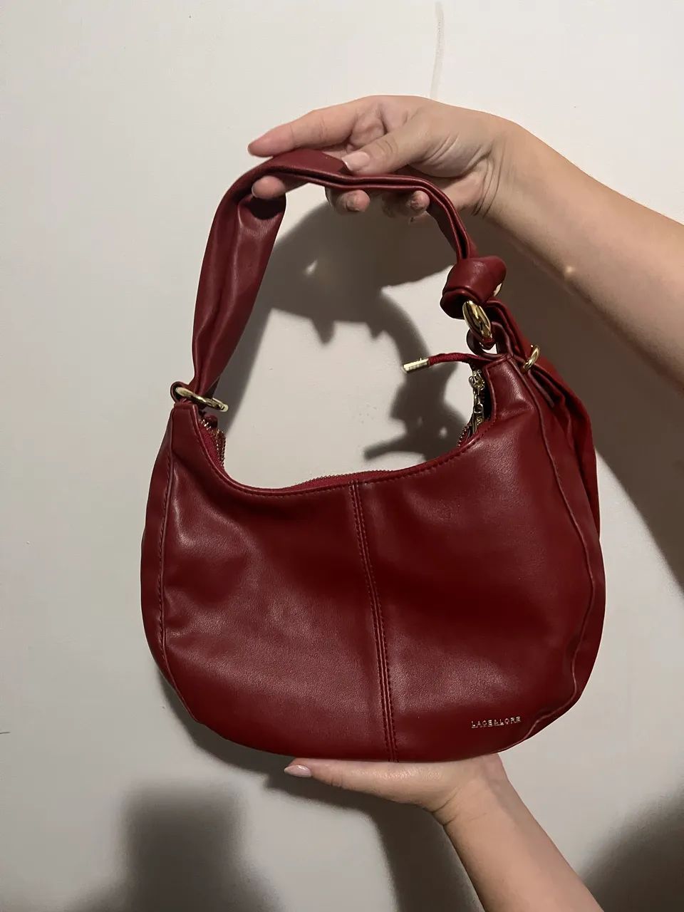 Bolsa de ombro vermelha vinho
