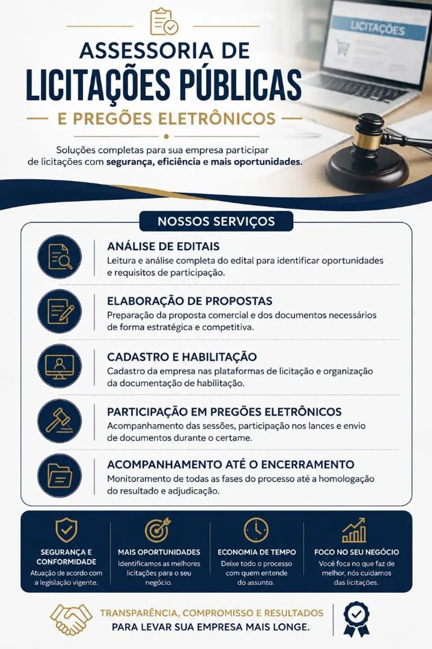 Assessoria em licitações públicas e pregões eletrônicos
