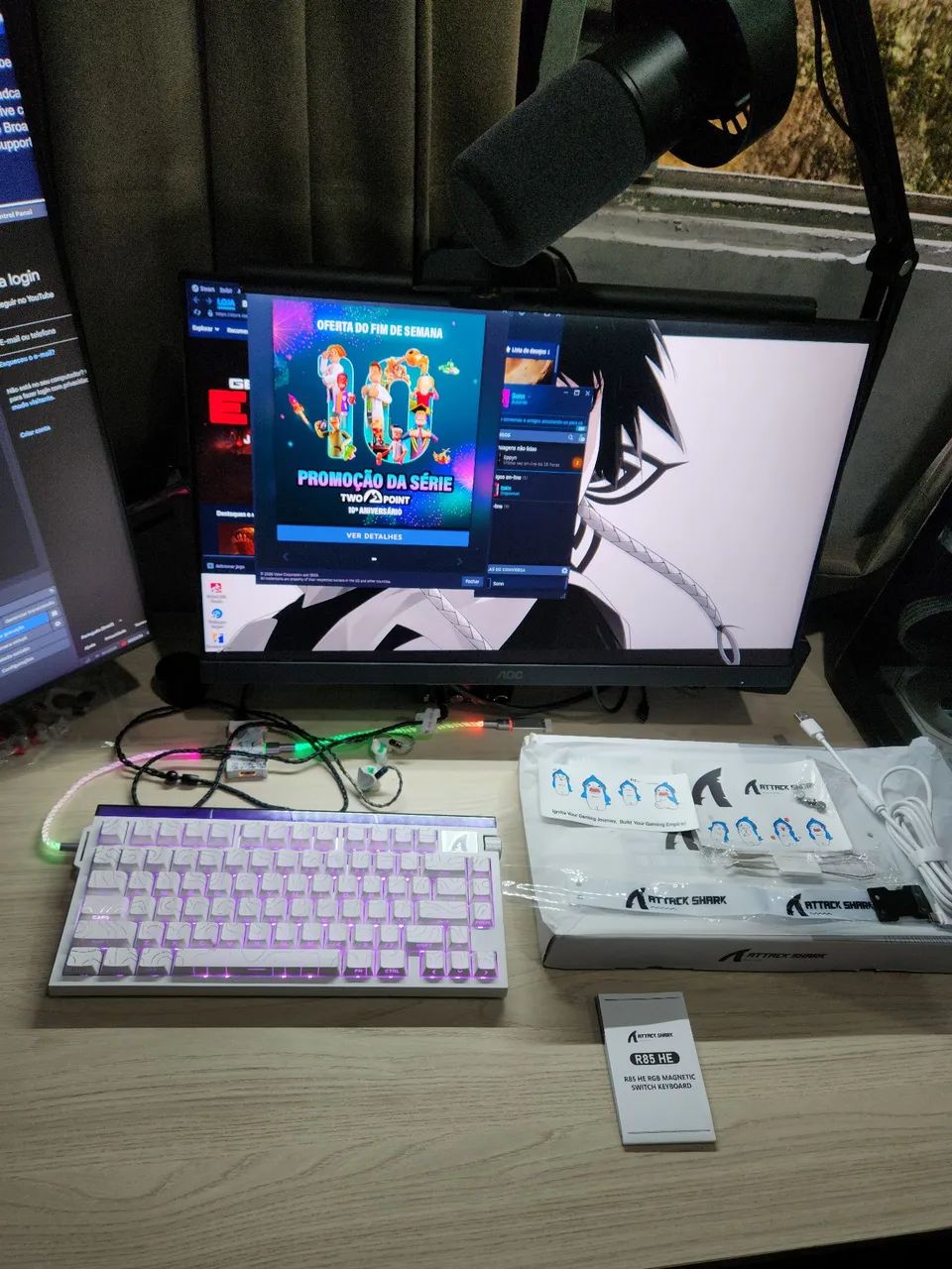 Teclado magnético attack shark r85he