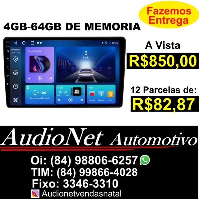  Multimidia Tela 9 Polegadas Sistema Android 4Gb-64Gb Gps Integrado Qled Carplay Sem Fio - Foto 2