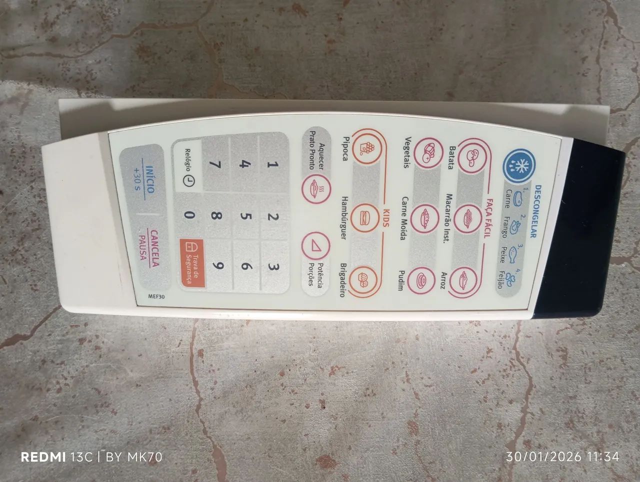 Painel completo microondas Eletrolux MEF30
