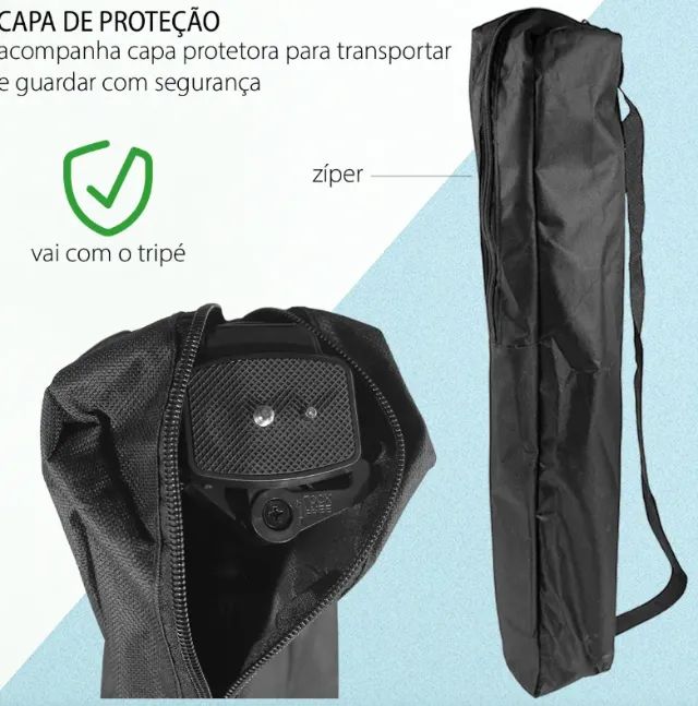 Tripé Tomate 160 cm + suporte celular e bolsa  - Foto 3
