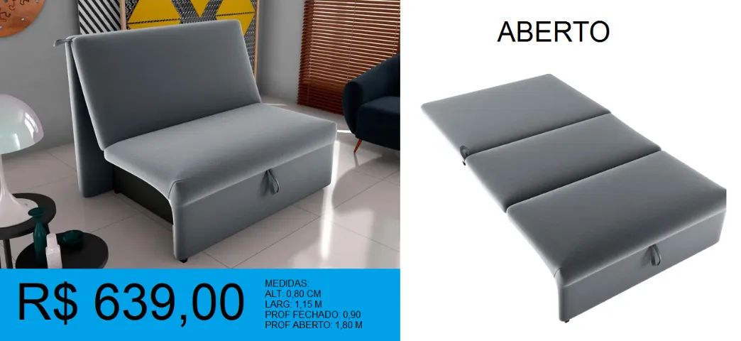 Lindo sofá cama em promoção  - compre hoje e receba em até 72 horas 
