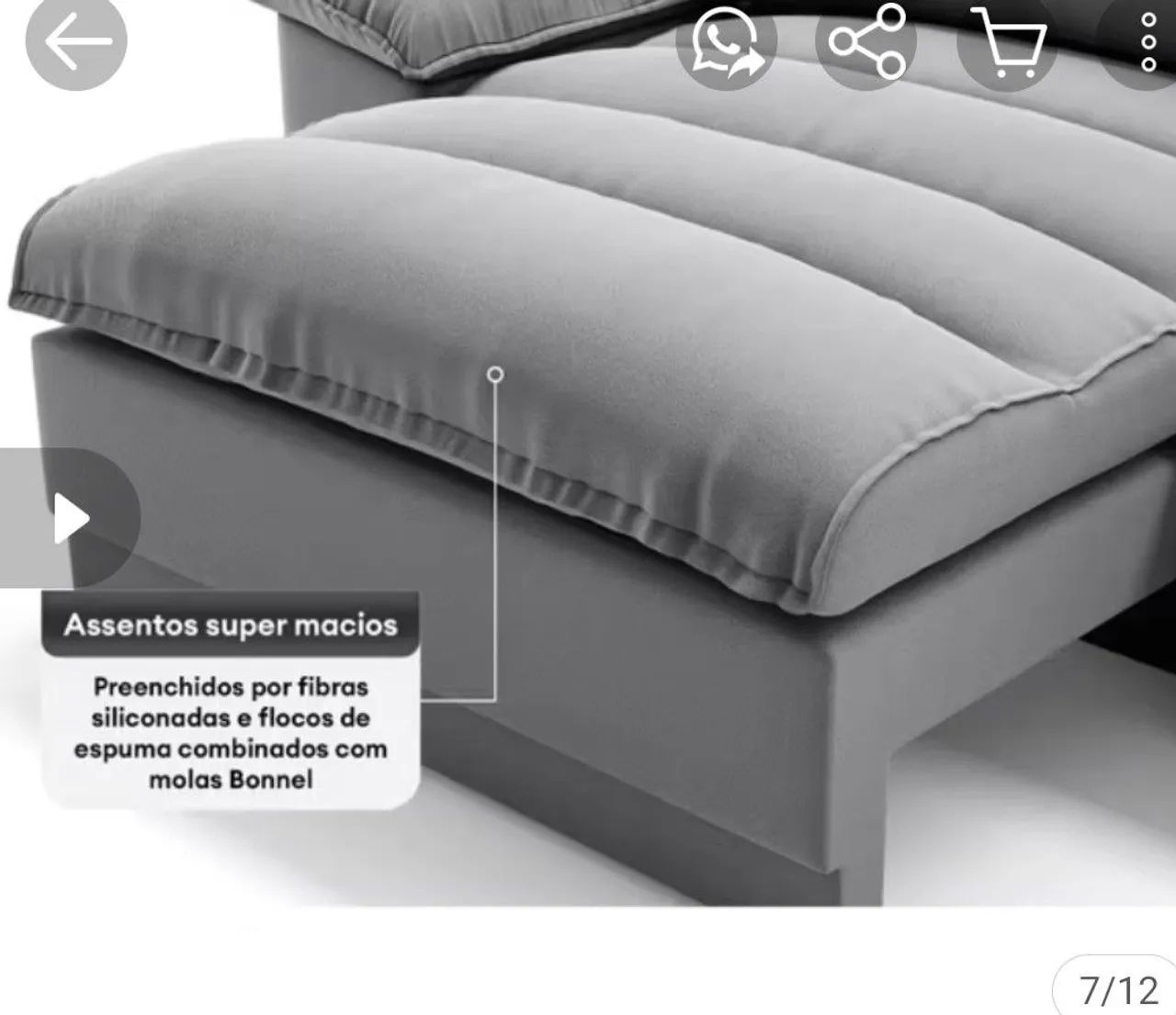 Sofá Retratil e Reclináveil Preto 2,00 mt418478311206430721