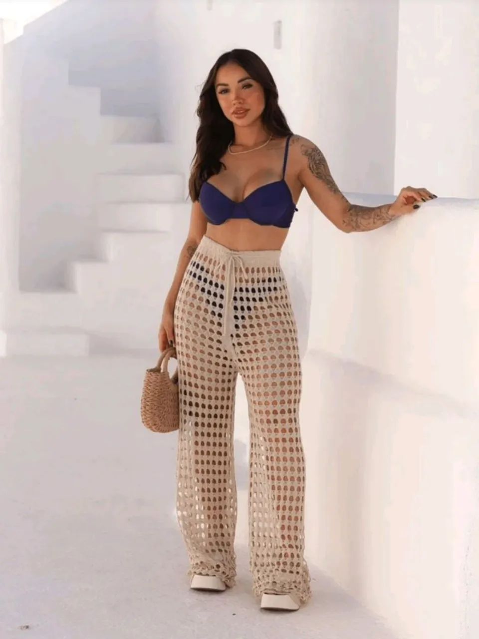 Calça saída de praia rendada  - Foto 4