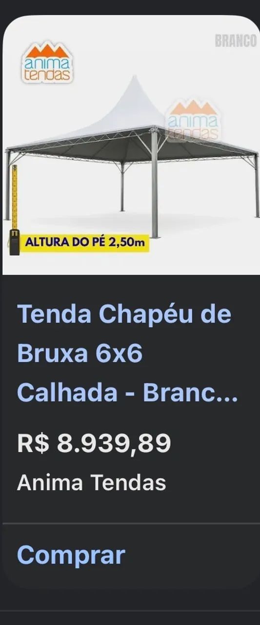 VENDO TENDA CHAPÉU DE BRUXA COM CALHAS  - Foto 3