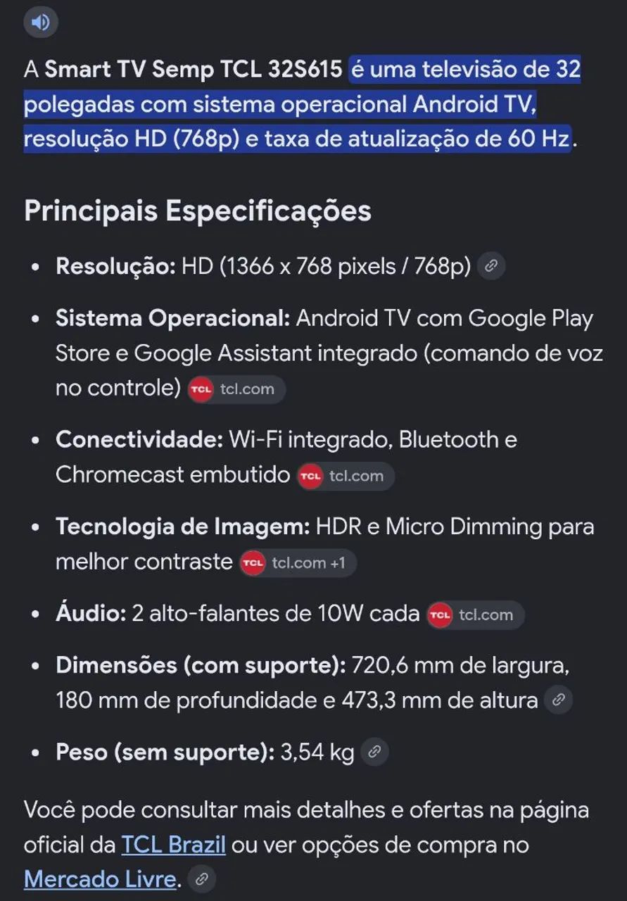 Televisão TCL 32 polegadas - Foto 5