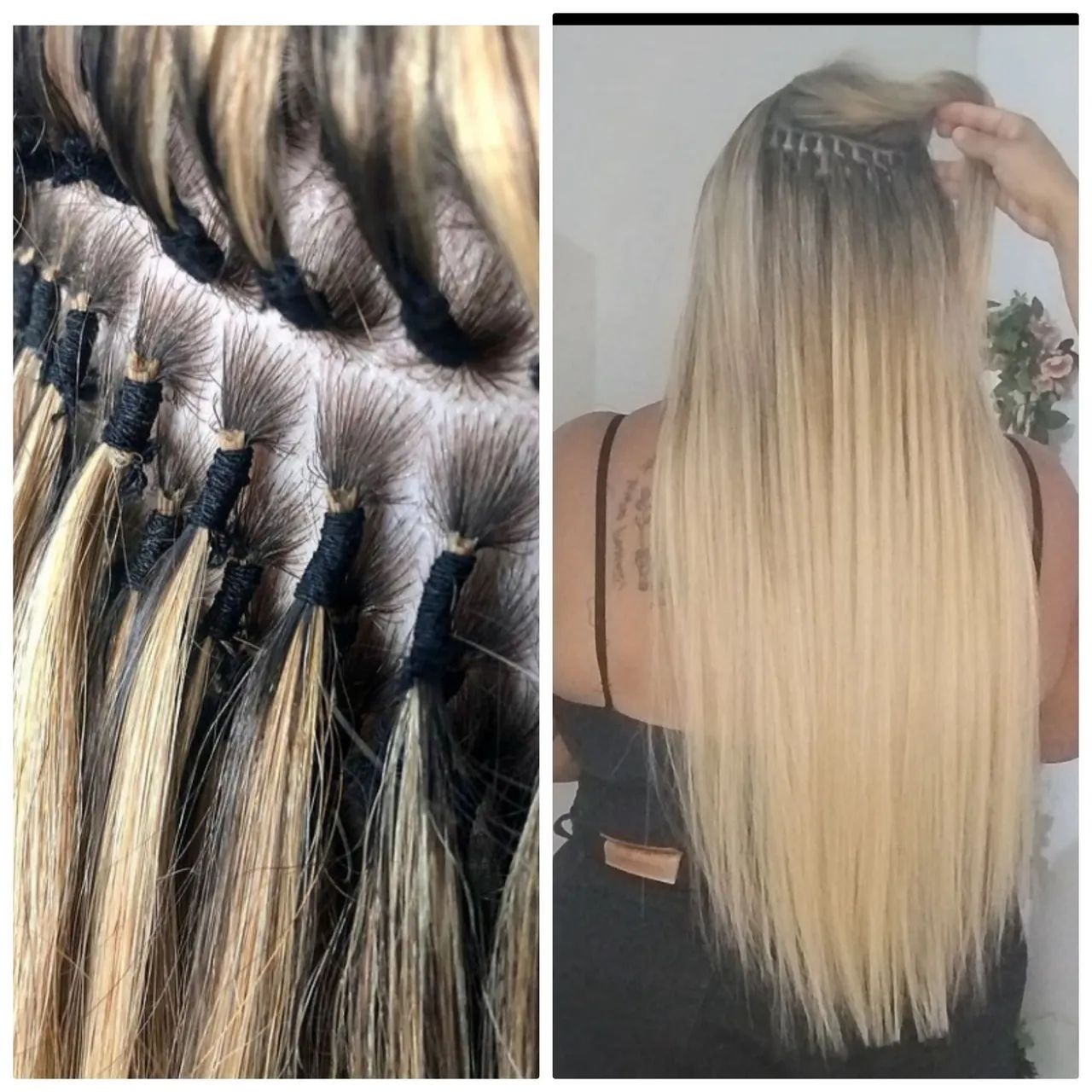 Coloco mega hair em nó italiano 