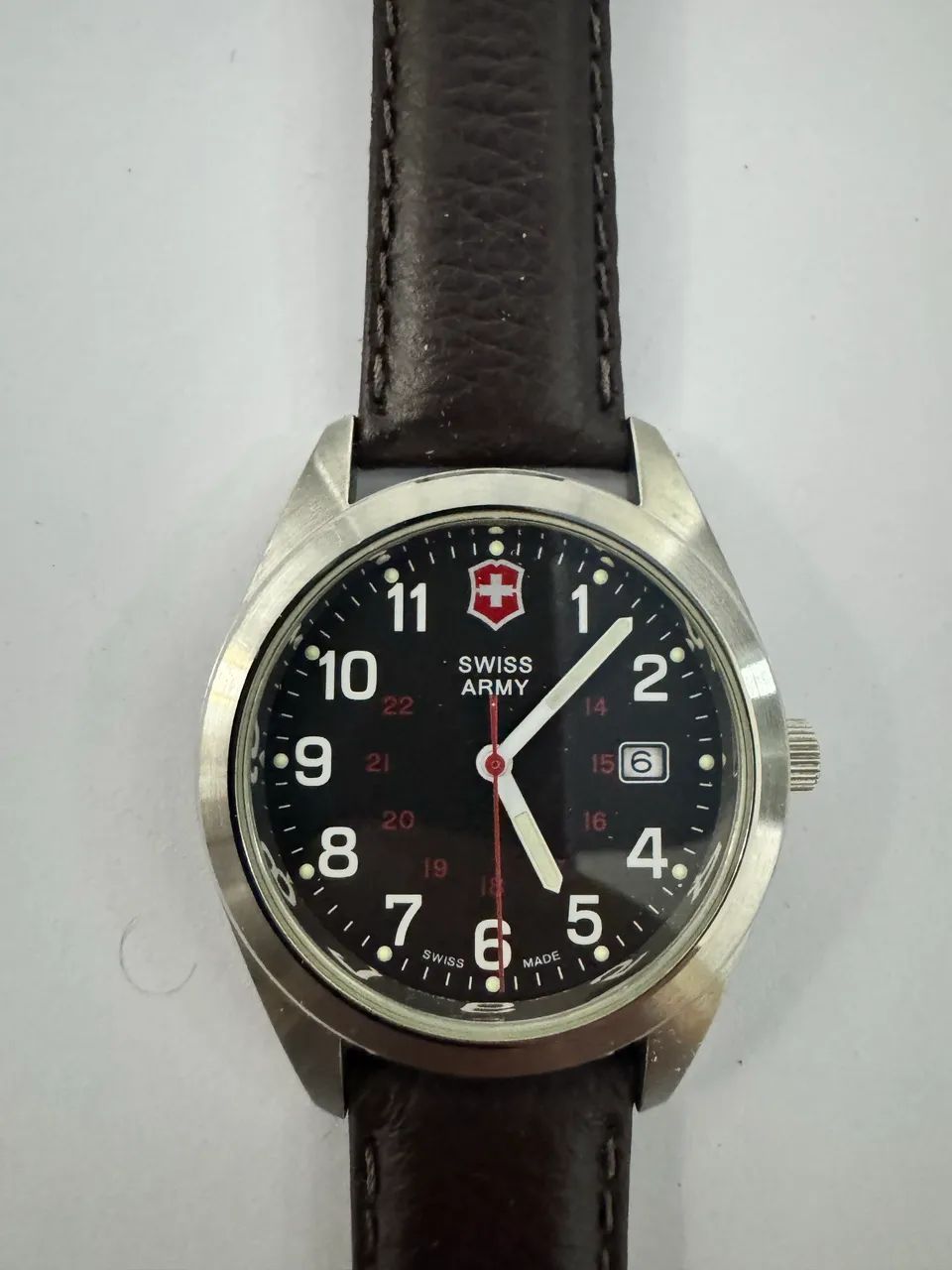 Relógio Swiss Army Masculino - Pulseira de Couro e Bateria Novas