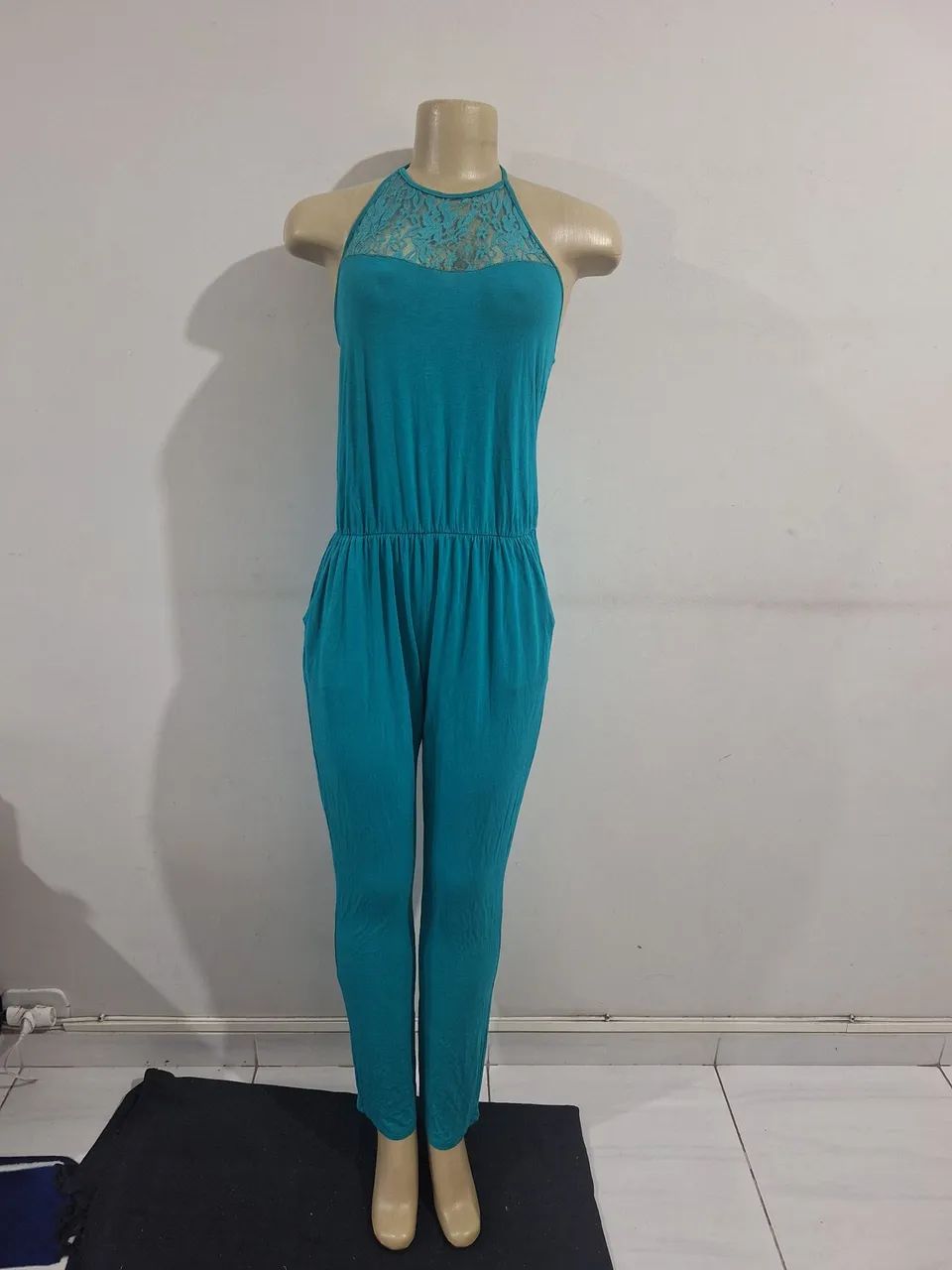 Macacão longo feminino verde 