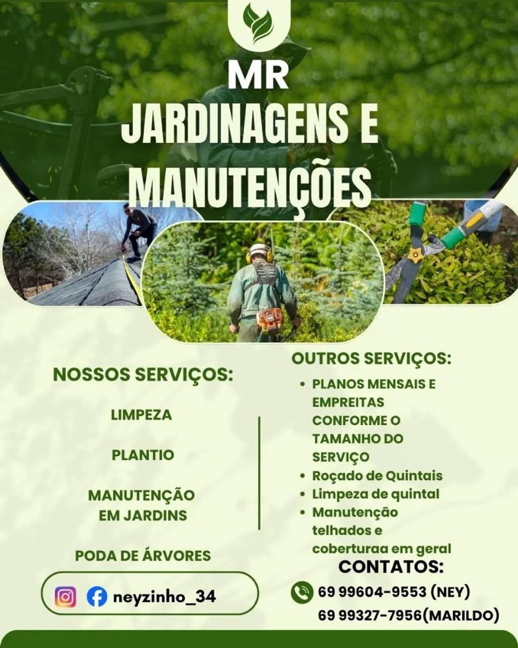 Jardinagens e Manutenções em geral.