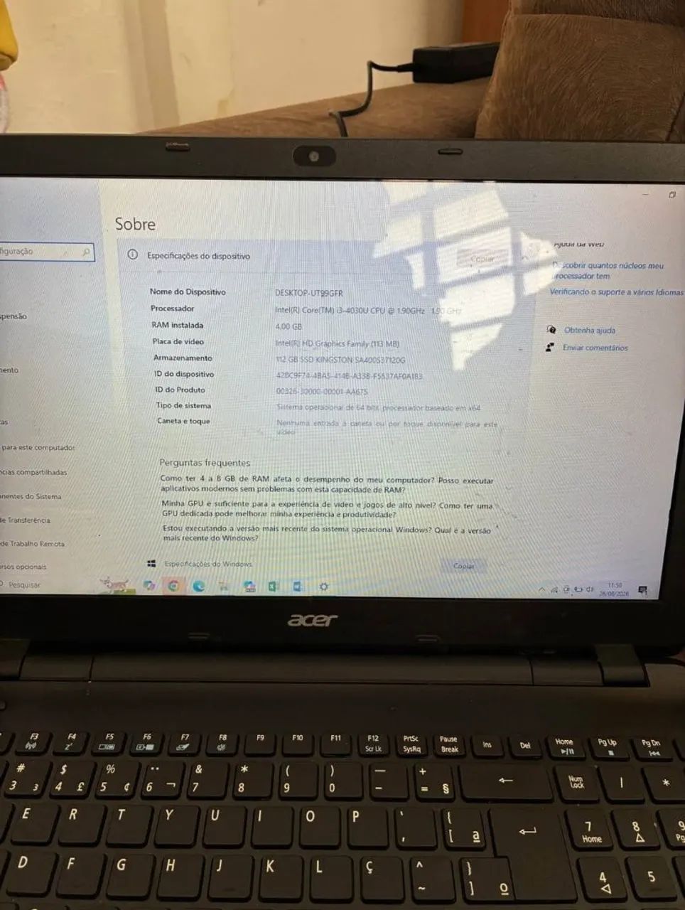 ÓTIMO NOTEBOOK ACER E-E571 (Ssd 120Gb + Windows 10 + carregador original ) - Foto 3