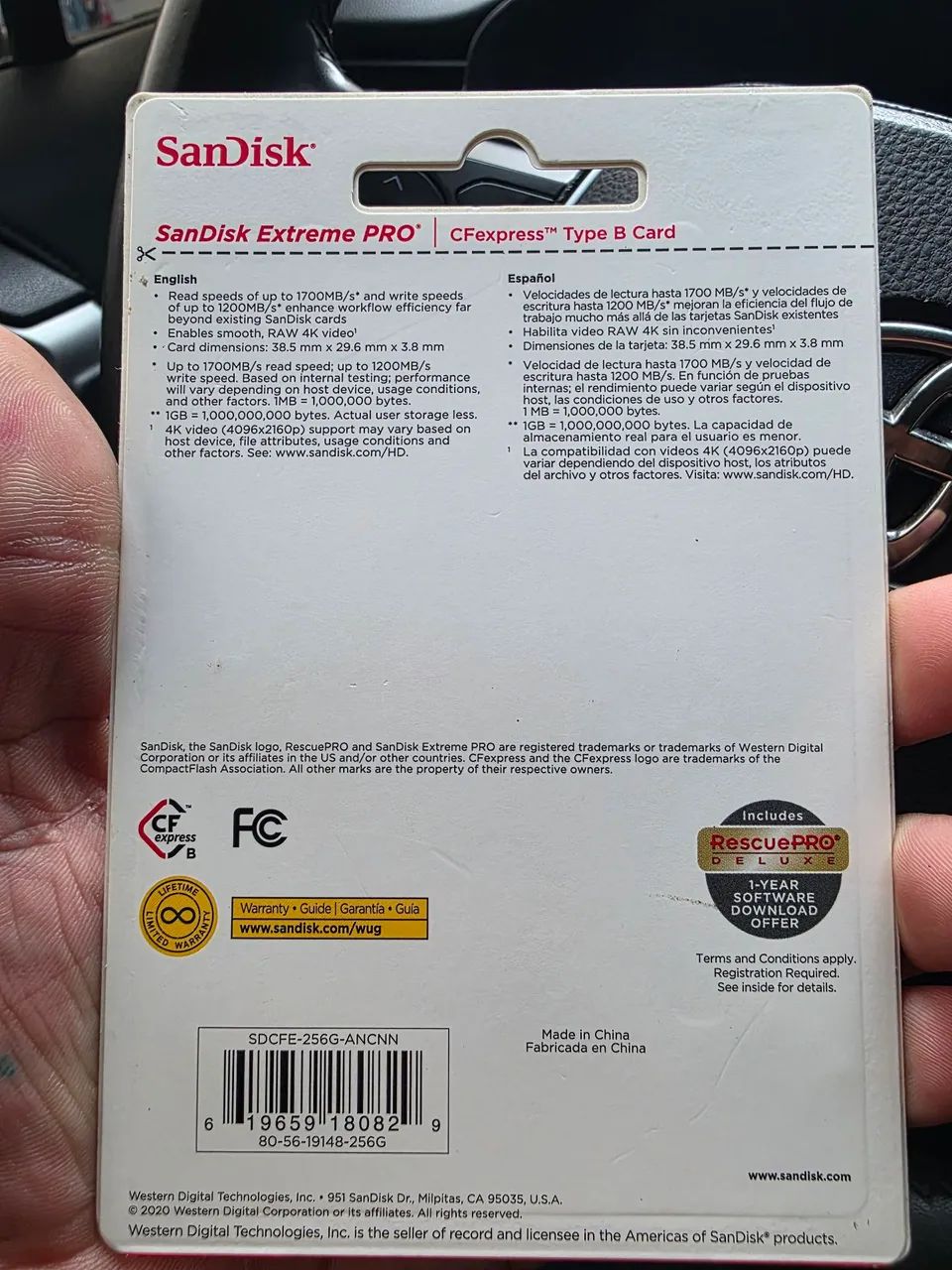 Cartão CF Express  tipo B 256g - Foto 3